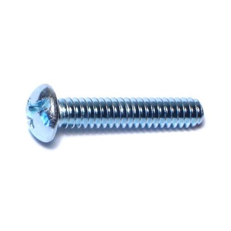 Midwest Fastener #10-24 x 1 in Combination Phillips/Slotted Round Machine Screw, Zinc Plated Steel, 100 PK 07673